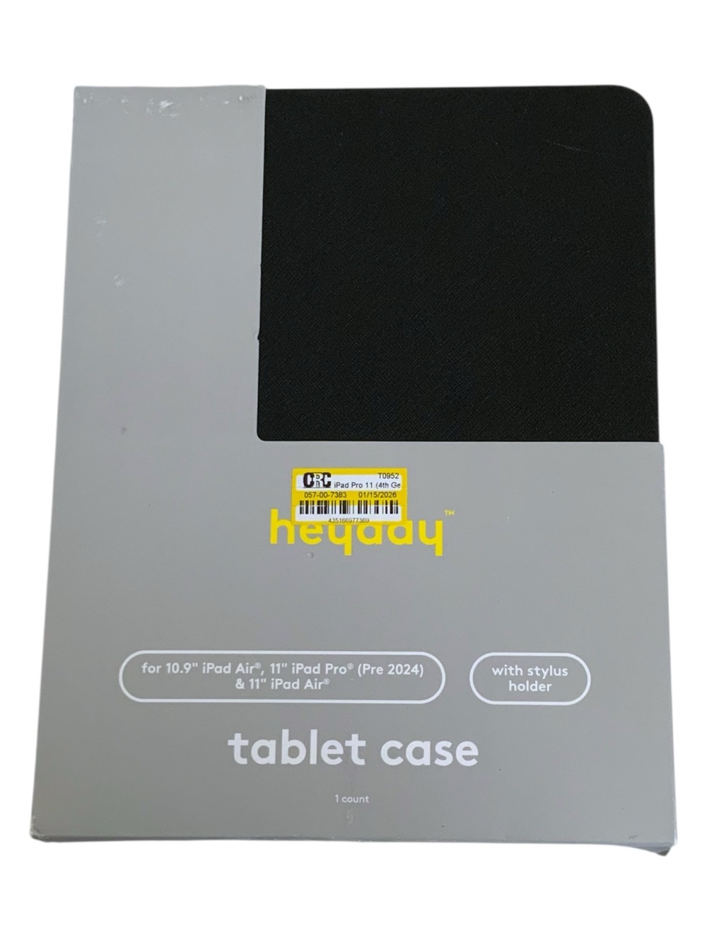 heyday Black Saffiano Tablet Case with Stylus Holder